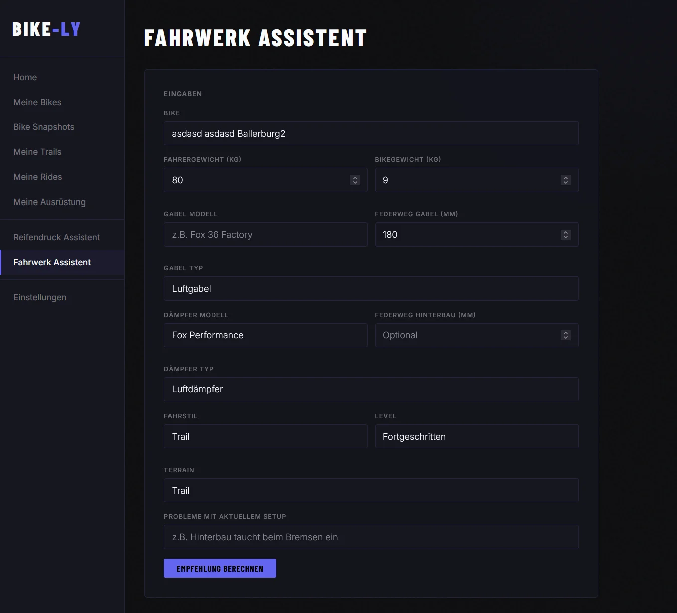 Rytracks App – KI-gestützter Fahrwerk-Assistent mit Setup-Empfehlungen