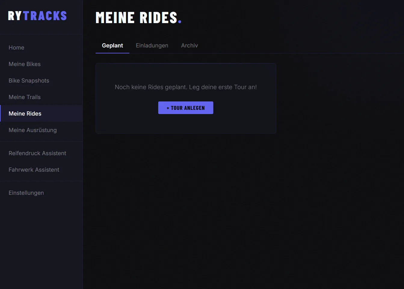 Meine Rides Übersicht