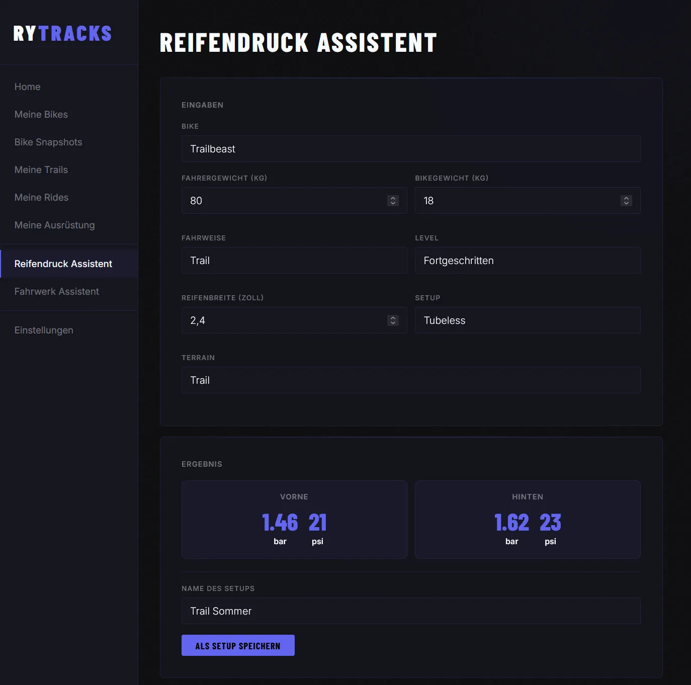 Reifendruck Assistent